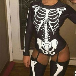 xSOLDx skeleton bodysuit with leg warmer